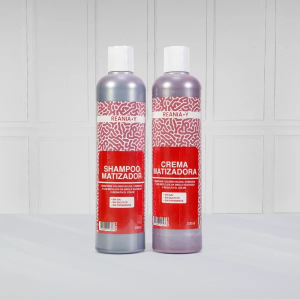 Shampoo y Crema Matizadora Rojo Reania.y 500ml
